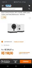 Smart Câmera Positivo, Wi-Fi, Full HD, 1080P - R$199