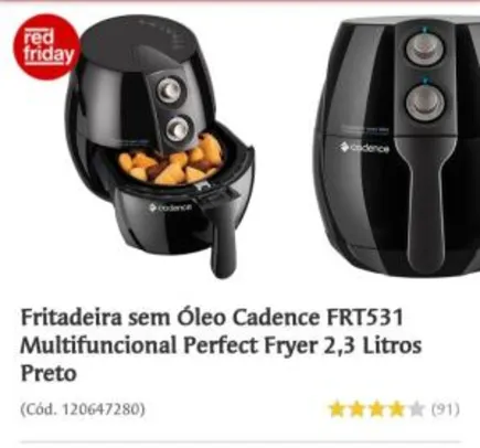 [R$150 CC AMERICANAS] Air Fryer Cadence 2,3L | R$160
