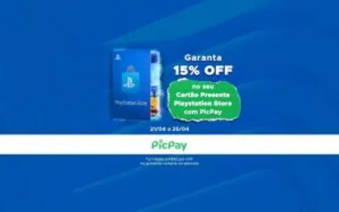 Gift Card Playstation Store com 15% de Desconto + Cashback