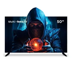 [AME R$1.259] Smart Tv Multi Roku TV 50 4K 4 HDMI 2 USB compatível com Alexa e Google Home - TL059M