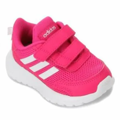 Tênis Infantil Adidas Tensaur Run Velcro Feminino - Rosa e Branco | R$75