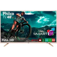 Smart TV LED 40" Philco PTV40E21DSWNC Full HD com Conversor Digital 2 HDMI 2 USB Wi-Fi 60Hz - Champagne