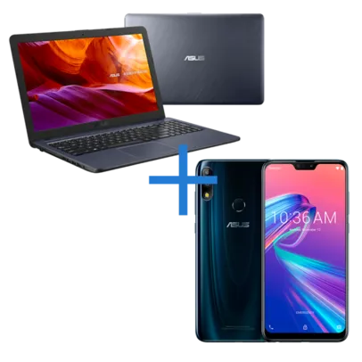 Notebook ASUS VivoBook X543UA-DM3457T Cinza Escuro + Smartphone ASUS Zenfone Max Pro (M2) 6GB/64GB Black Saphire