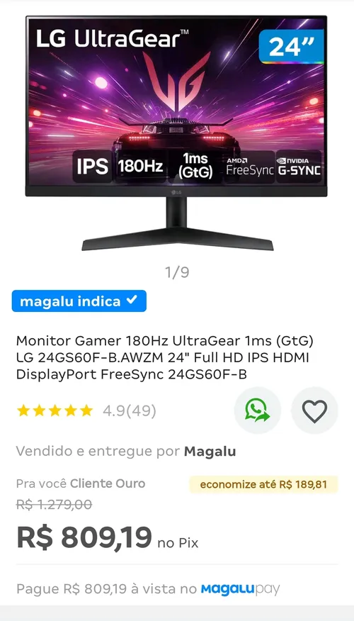 Imagem na descrição da promoção