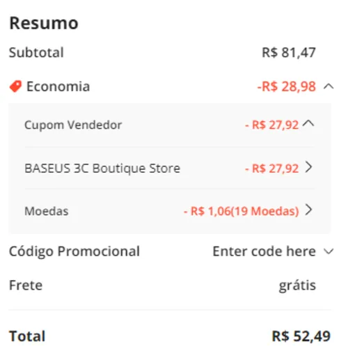 Imagem na descrição da promoção