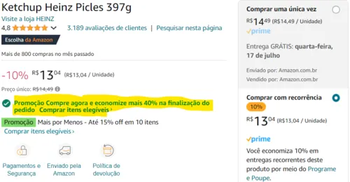 Imagem na descrição da promoção