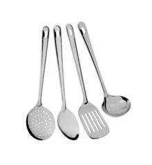 Conjunto de Utensílios Inox 4 peças Euro | R$10