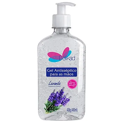 Gel Antisséptico / Álcool em Gel 70% Lavanda, 490 Ml, Delikad