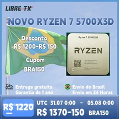 [Do Brasil] Processador Ryzen 7 5700X3D CPU para Jogos Soquete AM4, Estoque no Brasil