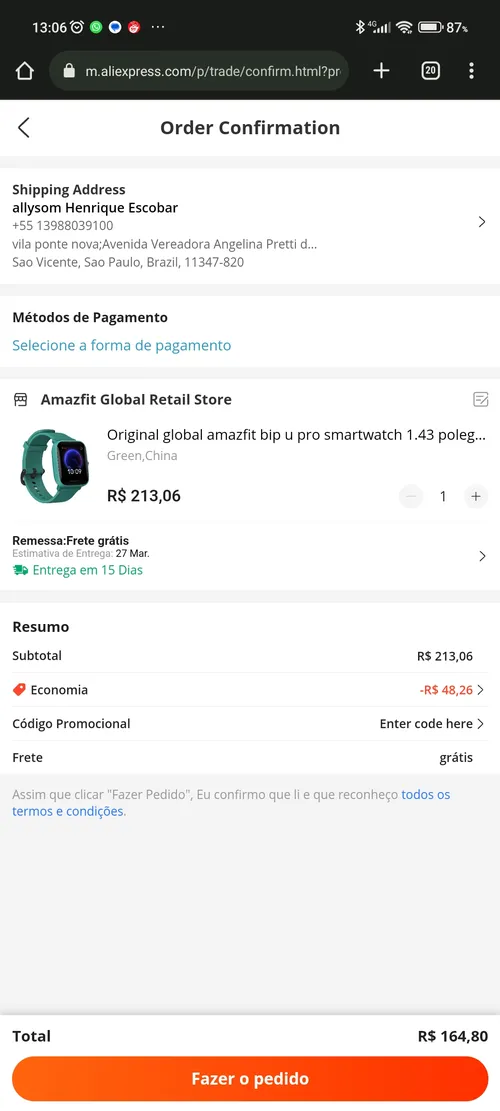 Imagem na descrição da promoção