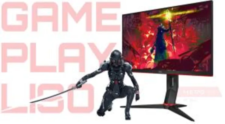 Monitor Gamer AOC HERO 23.8" IPS 144Hz 1ms FHD FreeSync VGA/HDMI/DP, 24G2/BK