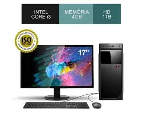 Computador Core i3, 4GB Ram, HD 1TB, Monitor, Teclado e Mouse