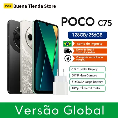 【DoBrasil】Smartphone Xiaomi POCO C75 6GB RAM 128GB