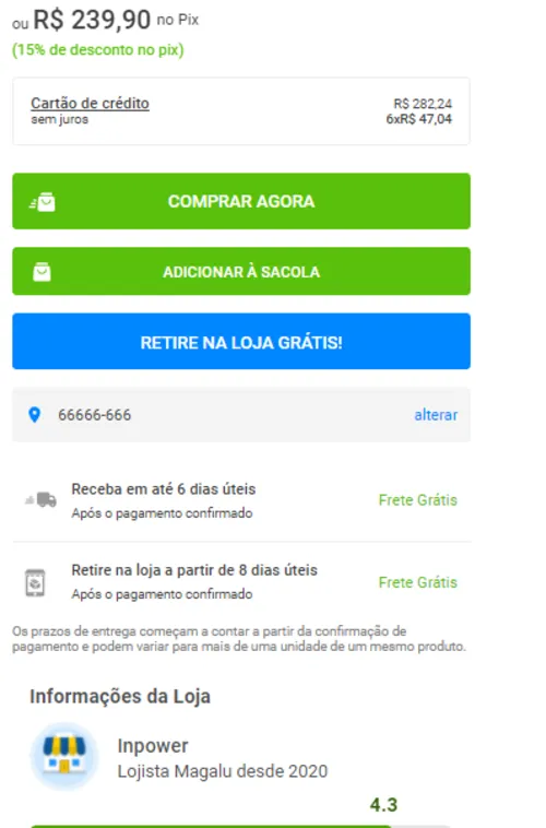 Imagem na descrição da promoção