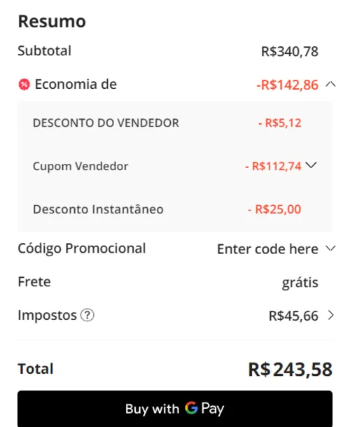 Imagem na descrição da promoção