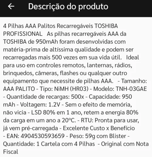 Imagem na descrição da promoção