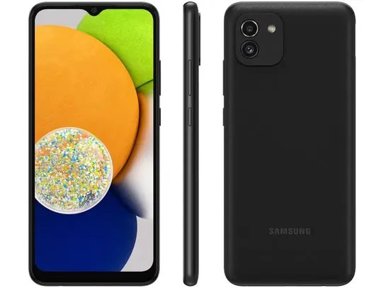 Smartphone Samsung Galaxy A03, 4GB RAM, Octa Core, Câmera Dupla 48MP, Tela Infinita 6.5, Preto