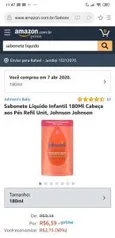 [Frete Prime] Sabonete Líquido Infantil 180Ml Cabeça aos Pés Refil - Johnson Johnson | R$6