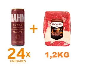 Kit 24 Brahmas Duplo Malte + Entrecote Filé Costela Bovino Maturatta Friboi 1,2kg | R$113