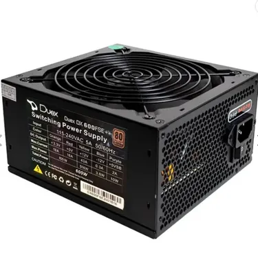 Fonte Duex DX600FSE++, 600W, Full Modular, 80 Plus Bronze, Preta, DX600FSEFM