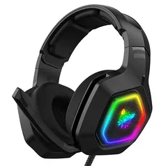 Fones de ouvido Gamer, Headset Gamer, Ruído Cancelando RGB Surround Bass Stereo, Fone de ouvido com 