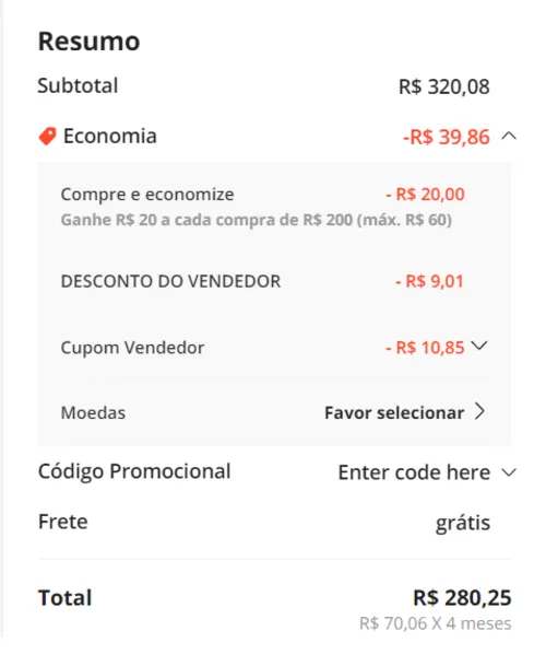 Imagem na descrição da promoção