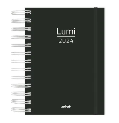 Agenda Diária Mini 2024 Lumi Preto Spiral