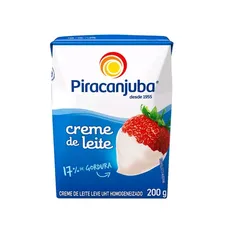 (APP + Cliente ouro + Leve 6 pague 5) CREME DE LEITE INTEGRAL PIRACANJUBA 200G | R$1,87