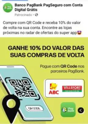 (MG) 10% de desconto no Villefort Atacarejo pagando com QR Code