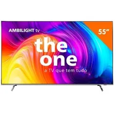 Smart TV Philips 55" 4K UHD, LED, 55PUG8807/78, com Ambilight