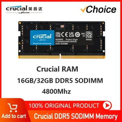 Memória RAM para notebook crucial 16gb DDR5 4800mhz