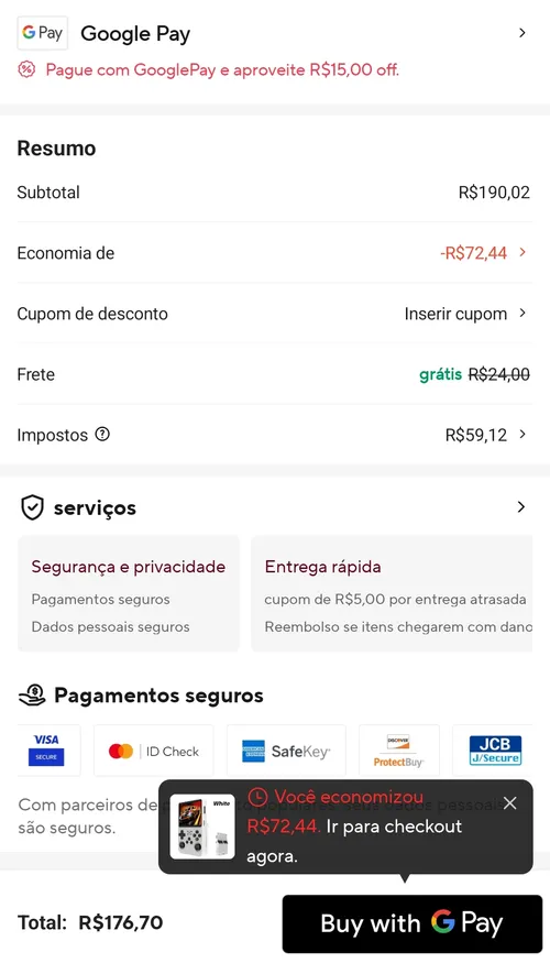 Imagem na descrição da promoção