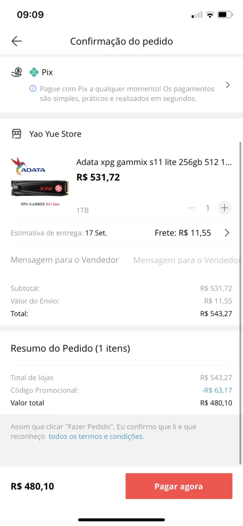 Imagem na descrição da promoção