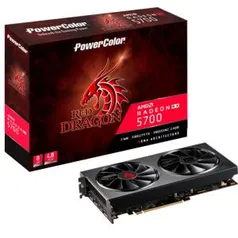 Placa de Vídeo PowerColor Radeon Navi RX 5700 Red Dragon, 8GB GDDR6, 256Bit | R$ 2.599