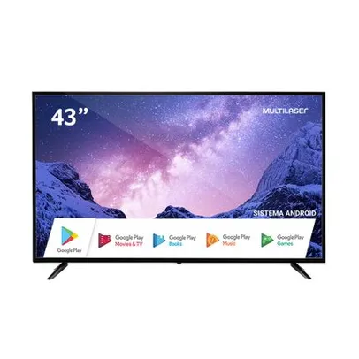 [AME R$ 1050] Smart Tela DLED 43'' Full HD Multi Android 3 HDMI 2 USB Wi-Fi - TL046