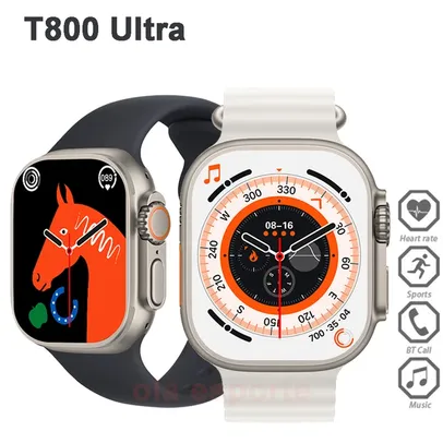 [Novas contas R$56,94] T800 ultra relógio smartwatch ultra série 8 relógio inteligente 