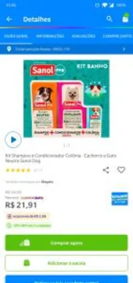 Kit Shampoo e Condicionador Colônia - Cachorro e Gato Neutro Sanol Dog | R$ 20