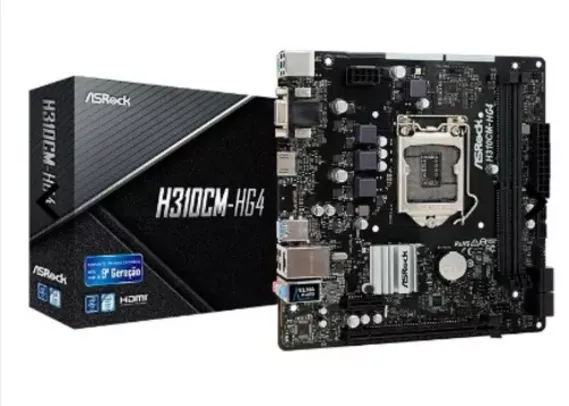 PLACA MAE ASROCK H310CM-HG4 DDR4 SOCKET LGA1151 CHIPSET INTEL H310