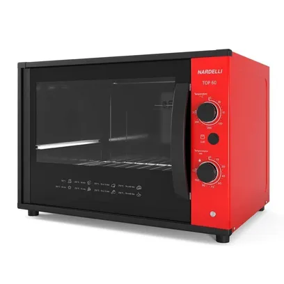 Foto do produto Forno Elétrico Top60 Bancada 60 Litros Nardelli - Vermelho - 220V