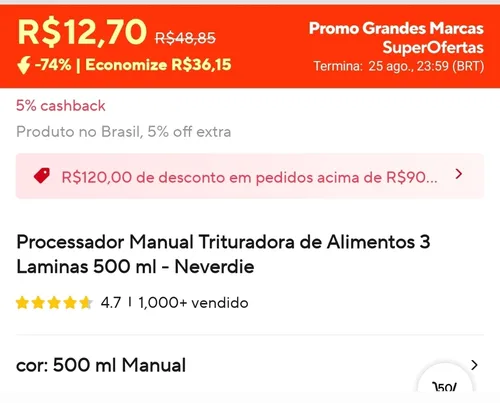 Imagem na descrição da promoção