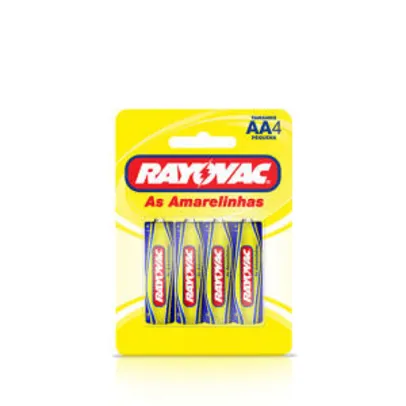 Pilha Rayovac Pequena AA As Amarelinhas 4 Unidades por R$ 2