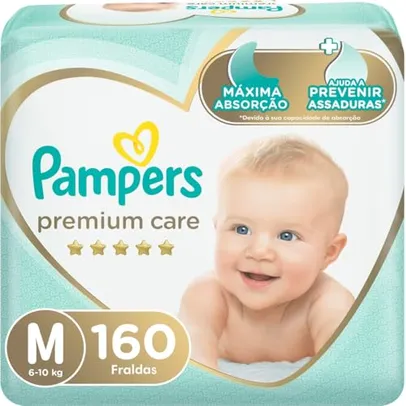 Fralda Pampers Premium Care M - 160 fraldas