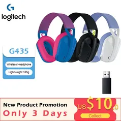 [Contas Novas R$260] Headset Gamer Sem Fio Logitech G435 - 3 Cores