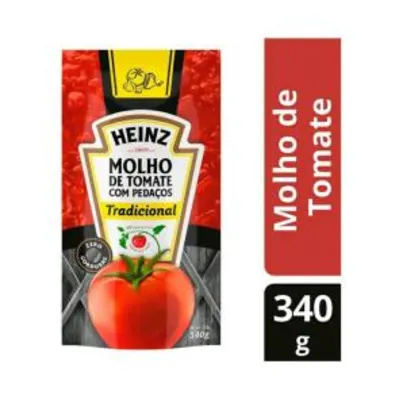[Cliente ouro] Molho de Tomate Tradicional Heinz 340g R$1,89
