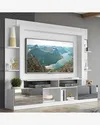 Imagem do produto Rack C/ Painel e Suporte Tv 65 Portas C/ Espelho Oslo Multimóveis Branco/Lacca Fumê