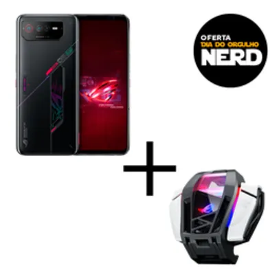 Smartphone ASUS ROG Phone 6 12GB/ 256GB Phantom Black + Acessório ASUS AeroActive Cooler 6 Preto