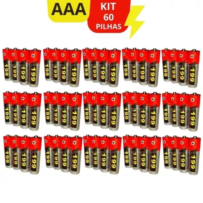 Kit 60 Pilhas aa Ou aaa 1,5v