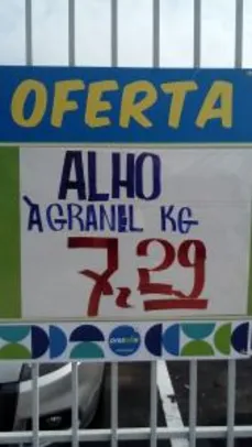 ((Lojas Físicas Supermercado Prezunic)) Alho a granel R$7,29 kg