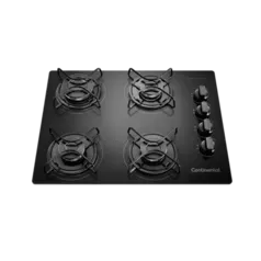 Cooktop 4 Bocas Continental a Gás de Vidro  Temperado Preto (KC4GP)