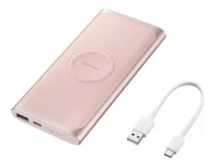 Bateria Externa Wireless Samsung Fast Charge 10.000 Mah Rose - R$ 120